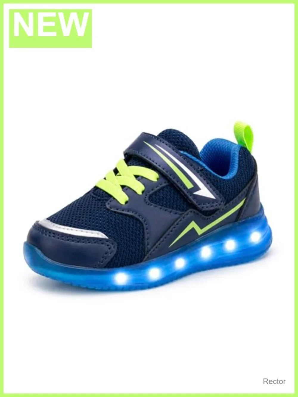 Toddler Light Up Sneakers Mesh LED Tennis Shoes Hook & Loop Kids Athletic